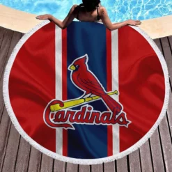 Exciting Baseball Team St Louis Cardinals Round Beach Towel 1
