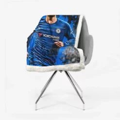 Exciting Chelsea Football Player Eden Hazard Sherpa Fleece Blanket 2