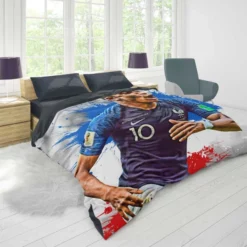 Exciting Franch Football Player Kylian Mbappe Duvet Cover 1