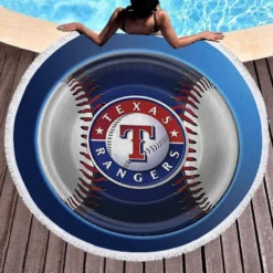 Exciting MLB Club Texas Rangers Round Beach Towel 1