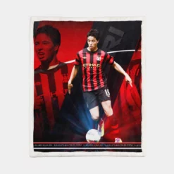 Exciting Midfield Soccer Player Samir Nasri Sherpa Fleece Blanket 1