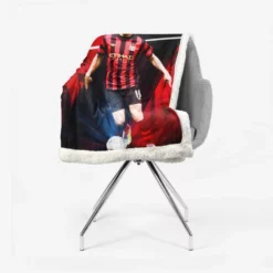 Exciting Midfield Soccer Player Samir Nasri Sherpa Fleece Blanket 2