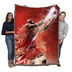 Exciting NBA Basketball Player Michael Jordan Woven Blanket