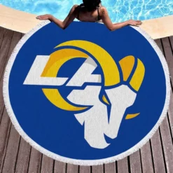 Exciting NFL Club Los Angeles Rams Round Beach Towel 1