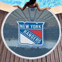 Exciting NHL Hockey Club New York Rangers Round Beach Towel 1