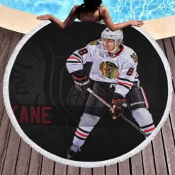 Exciting NHL Hockey Player Patrick Kane Round Beach Towel 1