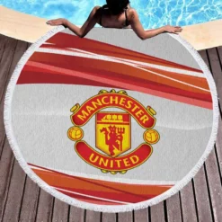 Exciting Soccer Club Manchester United FC Round Beach Towel 1