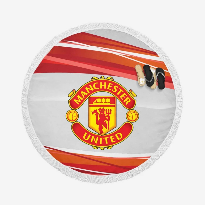 Exciting Soccer Club Manchester United FC Round Beach Towel