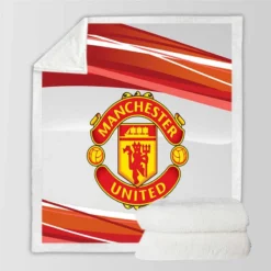 Exciting Soccer Club Manchester United FC Sherpa Fleece Blanket
