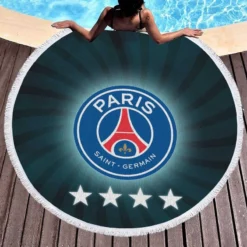 Exciting Soccer Team Paris Saint Germain FC Round Beach Towel 1