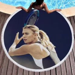 Exciting WTA Tennis Player Maria Sharapova Round Beach Towel 1