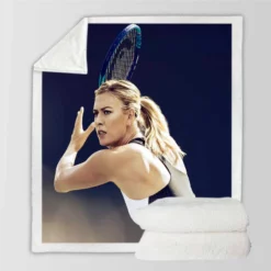 Exciting WTA Tennis Player Maria Sharapova Sherpa Fleece Blanket