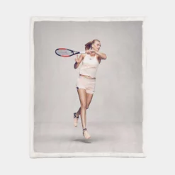 Excititng Czech Tennis Player Petra Kvitova Sherpa Fleece Blanket 1