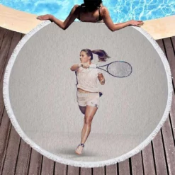 Exellelant Russian Tennis Player Daria Kasatkina Round Beach Towel 1