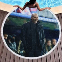 Extraordinary Football Zinedine Zidane Round Beach Towel 1