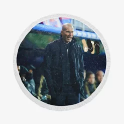 Extraordinary Football Zinedine Zidane Round Beach Towel