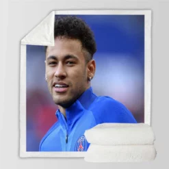 Extraordinary PSG Football Player Neymar Sherpa Fleece Blanket