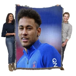 Extraordinary PSG Football Player Neymar Woven Blanket