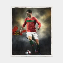 Extraordinary Portugal Cristiano Ronaldo Football Player Sherpa Fleece Blanket 1