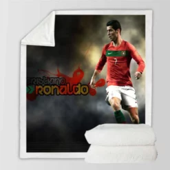 Extraordinary Portugal Cristiano Ronaldo Football Player Sherpa Fleece Blanket