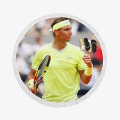 Extraordinary Tennis Player Rafael Nadal Round Beach Towel