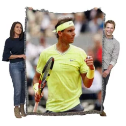 Extraordinary Tennis Player Rafael Nadal Woven Blanket