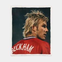 F C Cup Football Player David Beckham Sherpa Fleece Blanket 1