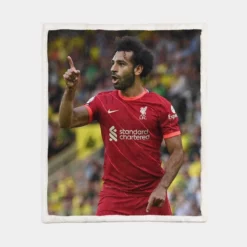 FA Cup Football Player Mohamed Salah Sherpa Fleece Blanket 1