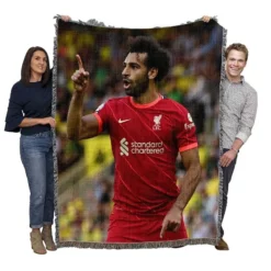 FA Cup Football Player Mohamed Salah Woven Blanket