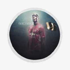 FA Cup Football Player Paul Pogba Round Beach Towel