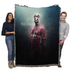 FA Cup Football Player Paul Pogba Woven Blanket