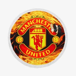 FA Cup Soccer Team Manchester United FC Round Beach Towel