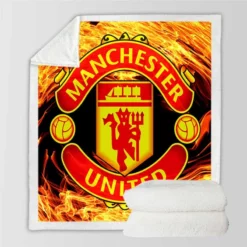 FA Cup Soccer Team Manchester United FC Sherpa Fleece Blanket