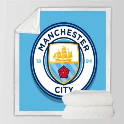 FA Cup Winning Club Manchester City FC Sherpa Fleece Blanket