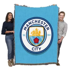 FA Cup Winning Club Manchester City FC Woven Blanket