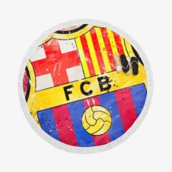 FC Barcelona Champions League Football Club Round Beach Towel