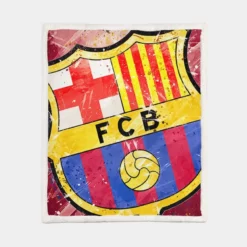 FC Barcelona Champions League Football Club Sherpa Fleece Blanket 1