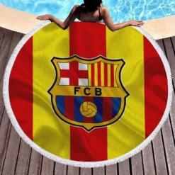 FC Barcelona Classic Football Club Round Beach Towel 1