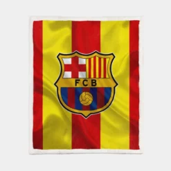 FC Barcelona Classic Football Club Sherpa Fleece Blanket 1