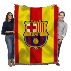 FC Barcelona Classic Football Club Woven Blanket