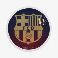 FC Barcelona Competitive Soccer Team Round Beach Towel