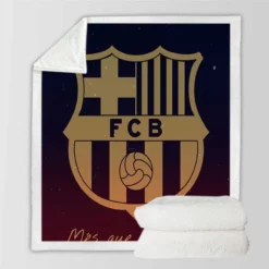FC Barcelona Competitive Soccer Team Sherpa Fleece Blanket