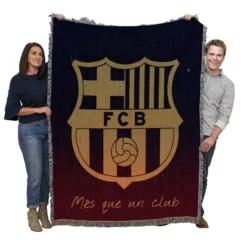 FC Barcelona Competitive Soccer Team Woven Blanket