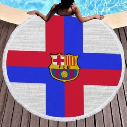 FC Barcelona Confident Spanish Football Club Round Beach Towel 1