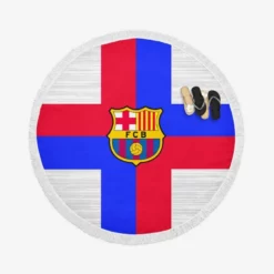 FC Barcelona Confident Spanish Football Club Round Beach Towel