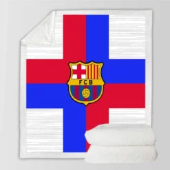 FC Barcelona Confident Spanish Football Club Sherpa Fleece Blanket