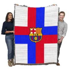 FC Barcelona Confident Spanish Football Club Woven Blanket