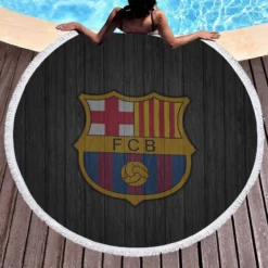 FC Barcelona Copa de la Liga Club Round Beach Towel 1