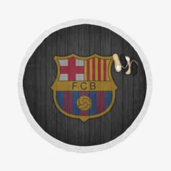 FC Barcelona Copa de la Liga Club Round Beach Towel