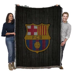 FC Barcelona Copa de la Liga Club Woven Blanket